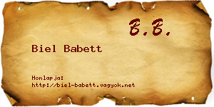 Biel Babett névjegykártya